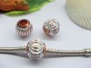 20pcs Orange Silver Carved Lantern Aluminum Beads 10mm