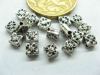 500 Tibetan Silver Square Bali Style Spacer Beads ac-ba-sp34