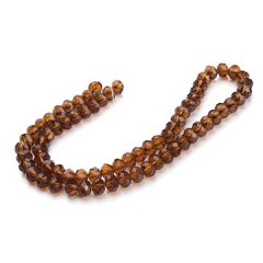 10Strand x 72Pcs Coffee Rondelle Faceted Crystal Beads 8mm