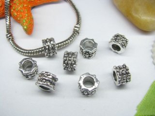 20pcs Tibetan Silver Barrel Beads Fit European Beads Yw-pa-mb148