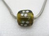 50 Coffee Murano Flower Cubic Glass European Beads be-g278 50 Coffee Murano Flower Cubic Glass European Beads be-g278