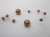 1Roll X 60Meter Coffee Beaded Garland for Wedding Craft Dia.10mm 1Roll X 60Meter Coffee Beaded Garland for Wedding Craft Dia.10mm