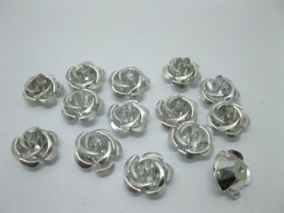 950Pcs Sliver Rose Flower Beads Findings 12mm