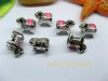 20cs Metal Pink Rocking Horse Troll Enamel Beads Fit European Be