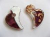 50X Golden Foil Glass Purple & White Heart Pendants 50X Golden Foil Glass Purple & White Heart Pendants