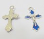 100X Enamel Blue Cross Pendant Jewellery Finding 3.1x2.8x0.3cm 100X Enamel Blue Cross Pendant Jewellery Finding 3.1x2.8x0.3cm