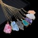 4X Unground Natural Gemstone Nugget Charm Pendant Necklace Mixed 4X Unground Natural Gemstone Nugget Charm Pendant Necklace Mixed