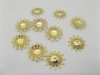 1000 Golden plated sunflower filigreen Bead Caps 17mm