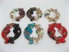 12 Gold Foil Glass Pisces Shape Pendants Mixed Colour 12 Gold Foil Glass Pisces Shape Pendants Mixed Colour