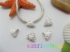 10pcs Silver Plated Screw Rose Beads European Design