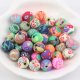 200 Polymer Clay Floral Round Beads 10mm Mixed Colour 200 Polymer Clay Floral Round Beads 10mm Mixed Colour