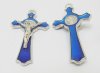 20X Blue Charm Cross Pendant Jewellery Finding 5.3x2.9x0.8cm