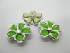 40Pcs Blossom Flower Hairclip Jewelry Finding Beads - Green
