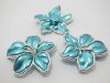 30Pcs Light Blue Flower Hairclip Jewelry Finding Beads 5.5x5cm