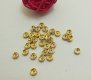 100Pcs 5mm Golden Flower Rhinestone Rondelle Spacers Beads