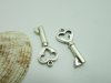 50Pcs Metal Key Shape Pendant Charm 34mm Long Jewelry Finding