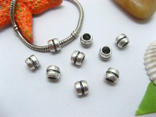 50pcs Tibetan Silver Barrel Beads European Design Yw-pa-mb2