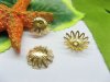 200pcs Golden Plated Flat Filigree Bead Caps 15mm