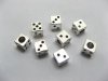 100 Charms Metal Dice European Beads ac-sp512