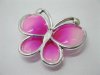 20Pcs Fuschia Butterfly Hairclip Jewelry Finding Beads