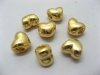 50X18K Golden European Heart Thread Beads ac-sp393