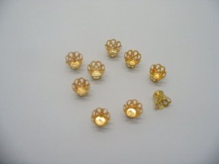 2000 Golden Plated Floral Bead Caps 9mm Jewelry Finding