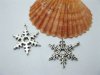 200 Bulk Xmas Snowflake Beads Pendants Jewelry Findings