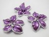 30Pcs Purple Flower Hairclip Jewelry Finding Beads 5.5x5cm