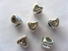100 Alloy European Heart Shaped Beads