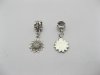 50 Metal European Beads with Sunflower Dangle Charm pa-b3