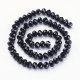 10Strand x 70Pcs Black Faceted Crystal Beads 10mm