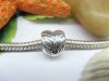 20 Silver Heart Thread European Beads pa-m257 20 Silver Heart Thread European Beads pa-m257