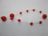 1Roll X 60Meter Red Beaded Garland for Wedding Craft Dia.10mm 1Roll X 60Meter Red Beaded Garland for Wedding Craft Dia.10mm