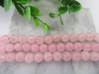 5Strands x 38pcs Rose Quartz Gemstone 10mm Round Beads