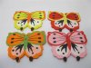 100Pcs Jumbo Butterfly Wooden Beads Mixed Color 52x60x2mm