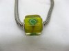 50 Yellow Murano Cubic Glass European Beads be-g369