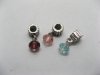 60 Alloy Thread European Beads with Crystal Dangle ac-sp555