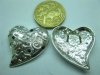 50 Metal Heart Pendants Jewelery Finding