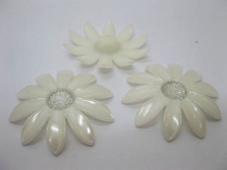 20Pcs Pearl White Blossom Sunflower Hairclip Jewelry Finding