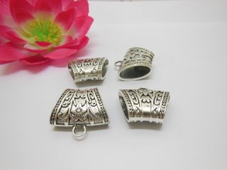 40Pcs New Charms Flower Hollow Alloy Beads Pendants