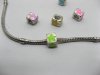 20 Metal Cube Enamel Star Thread European Beads