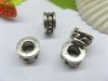 50pcs Tibetan Silver Short lines Barrel Beads European Design