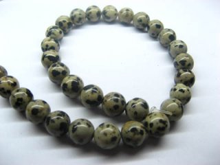 5 Strands Dalmatian Jasper Round Gemstone Beads 10mm