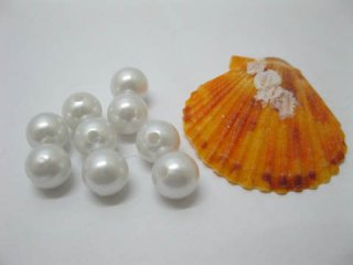 500 White Round Simulate Pearl Loose Beads 10mm