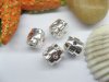 20 Silver Barrel European Thread Bead with Rhinestone pa-m21