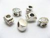 500 Silver Beetle Charms Fit European Beads ac-sp445
