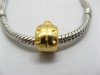 50X18K Gold Plated European Thread Beetle Beads