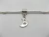 20 Alloy European Thread Beads with Crescent Dangle