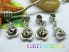 20pcs Tibetan Silver Barrel Bail Beads European Beads with Dangl