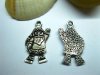 100 Xmas Man Santa Claus Pendants Jewelry Findings